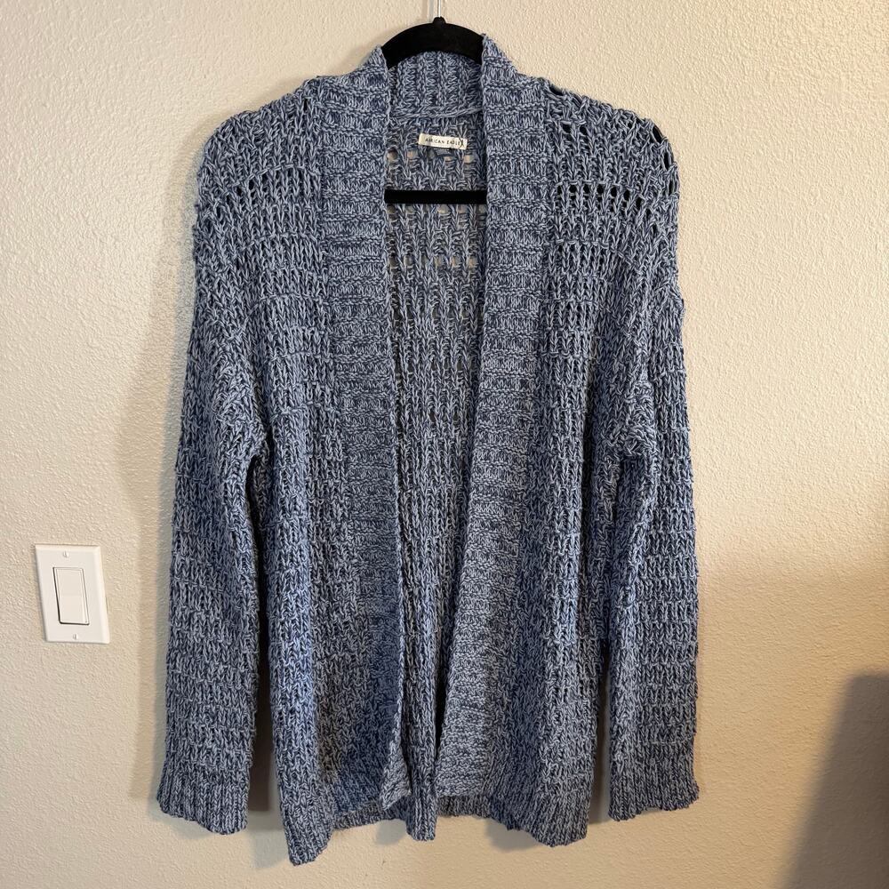 American Eagle Blue Chunky Knit Cardigan Sweater Size XS
